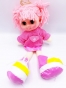 Кукла мягкотелая в свитере музыкальная светятся серёжки 5-цветов  38 см