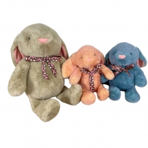 Мягкая игрушка кролик три цвета с бантом 38 см для призов