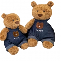 Мягкая игрушка медведь в комбинезоне 36 см для призовых аттракционов
