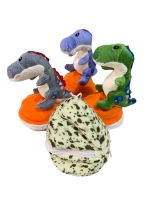 Мягкая игрушка динозаврик в яйце на змейке 15 см для кран машины и призов
