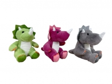 Мягкая игрушка динозаврик три цвета 21 см для автоматов и призовых аттракционов