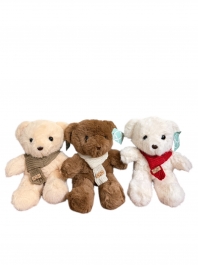 Мягкая игрушка медведь 30 см с шарфиком три цвета для автоматов хватай-ка и призовых аттракционов