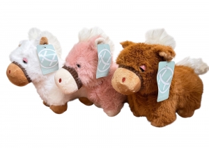 Мягкая игрушка лошадка пони три цвета 25 см для автоматов хватай-ка оптом