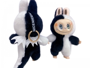 Мягкая игрушка Ла чёрно белая 18 см с твёрдым лицом для автоматов хватайка и призов