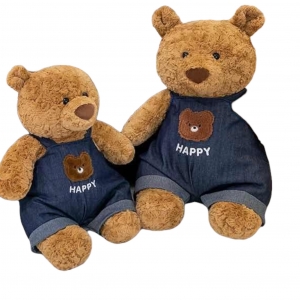 Мягкая игрушка медведь в комбинезоне 36 см для призовых аттракционов